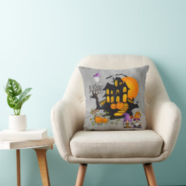 Gnome Couple JackO'Lanterns Spuk House Kissen