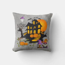 Gnome Couple JackO'Lanterns Spuk House Kissen