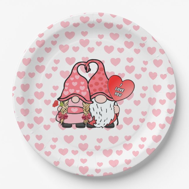 Gnome Couple Pappteller (Vorderseite)