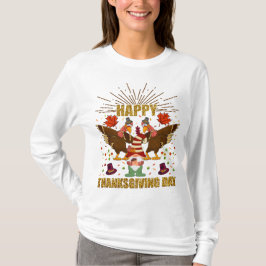 Gnome Dabbing Trukeys Erntedank Day Long Sleeve T-Shirt