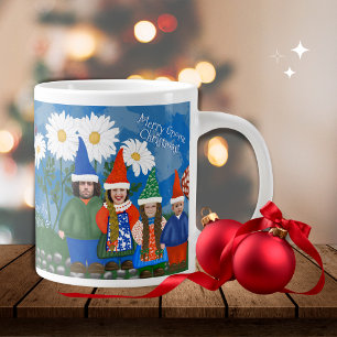 Gnome Deine Familie frohe Weihnachten Jumbo-Tasse