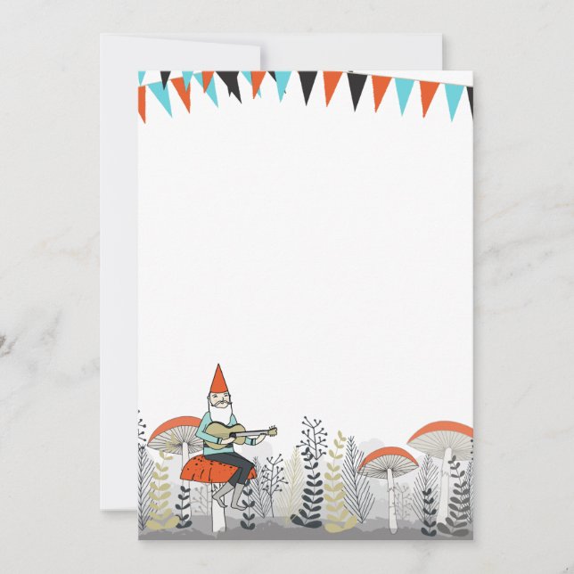 Gnome, der Gitarren-Einladung spielt Einladung (Vorderseite)