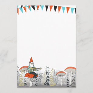 Gnome, der Gitarren-Einladung spielt Einladung