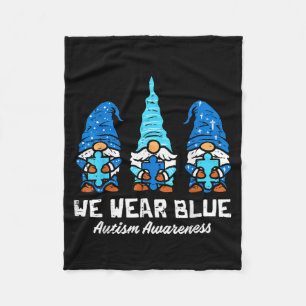 Gnome, die Blau tragen, Autismus-Bewusstsein und - Fleecedecke