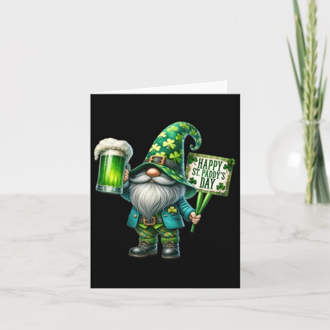 Gnome Drinking St. Patricks Day Happy St Paddys Karte (Vorderseite)