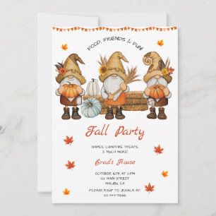 Gnome Erntedank Fall Party Einladung