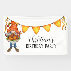 Gnome Erntedank Thema Geburtstagsparty Banner