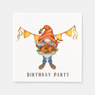 Gnome Erntedank Thema Geburtstagsparty Serviette