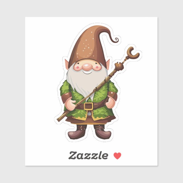 GNOME-Explorer mit Walking Cane Aufkleber (Blatt)