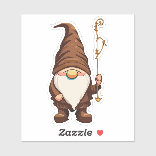 GNOME-Explorer mit Walking Cane Aufkleber (Blatt)