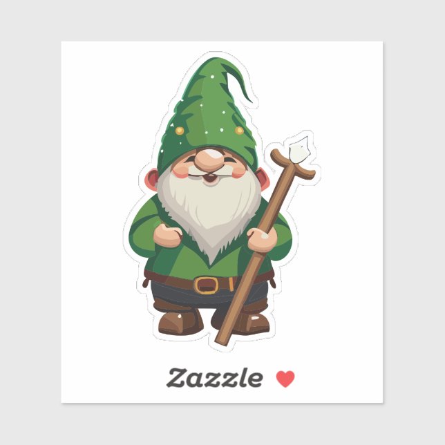 GNOME-Explorer mit Walking Cane Aufkleber (Blatt)