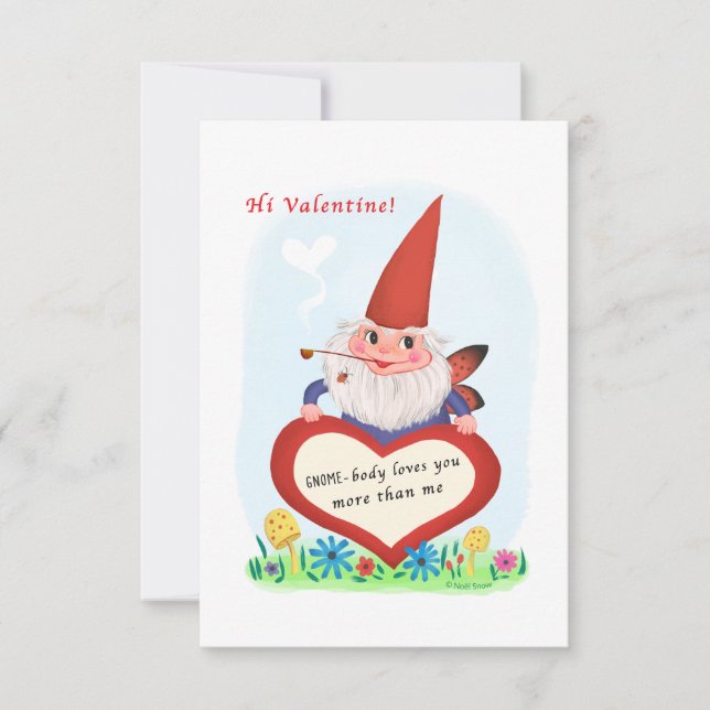 Gnome Fairy Small Traditional Vintag Valentine Einladung (Vorderseite)