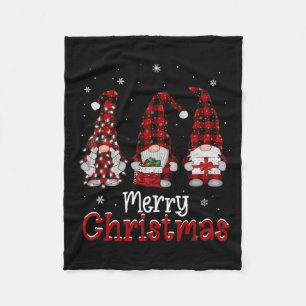Gnome Familie frohe Weihnachten Red Karierten Weih Fleecedecke