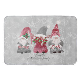 Gnome Familie Weihnachten Liebe Joce Peace Snowfla Badematte