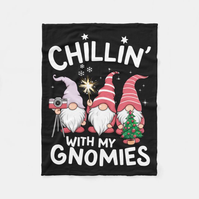 Gnome Family Christmas Chillin With My Gnomies _1  Fleecedecke (Vorderseite)