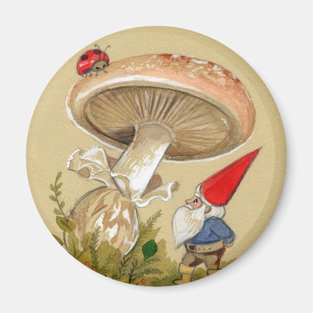 Gnome finden einen Ladybug und Pilz Magnet (Vorne)