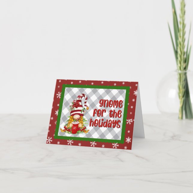 Gnome for Holidays Card Dankeskarte (Vorderseite)