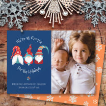Gnome for Holidays Foto Fun Typografy Elf Blue