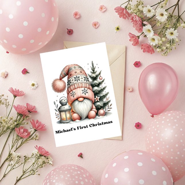 Gnome for the Holidays Card Karte (Gnome for the Holidays Christmas Greeting Card. )