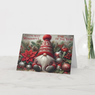Gnome for the Holidays Christmas Card Dankeskarte