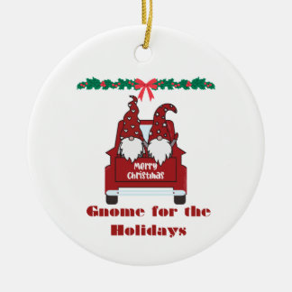 Gnome for the Holidays on a Keramik Ornament