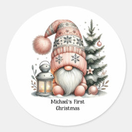 Gnome for the Holidays Round Sticker