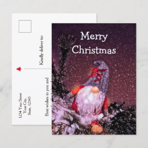 Gnome frohe Weihnachten für den Urlaub Postkarte