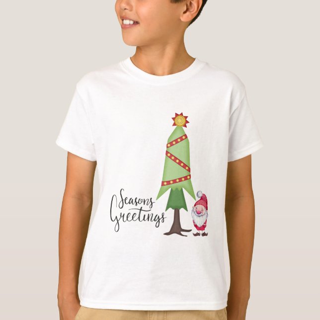 Gnome Frohen Festtage T-Shirt (Vorderseite)