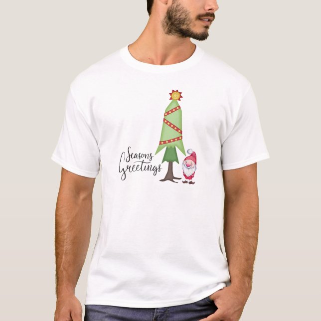 Gnome Frohen Festtage T-Shirt (Vorderseite)