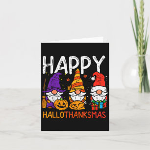 Gnome Frohes Hallothanksmas Halloween Erntedankfes Karte