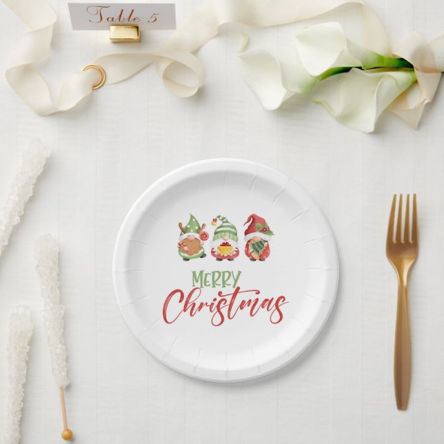 Gnome Frory Christmas Plate Pappteller (Hochzeit)