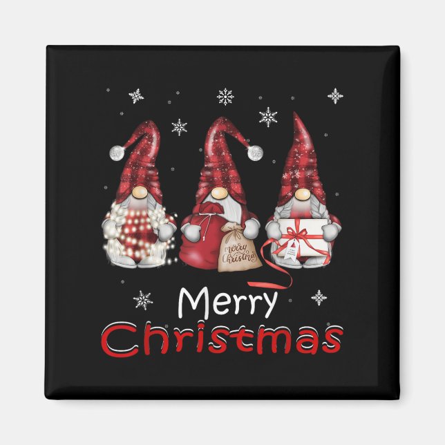 Gnome Funny Family Weihnachten Shirts Frauen 2024 Magnet (Vorne)