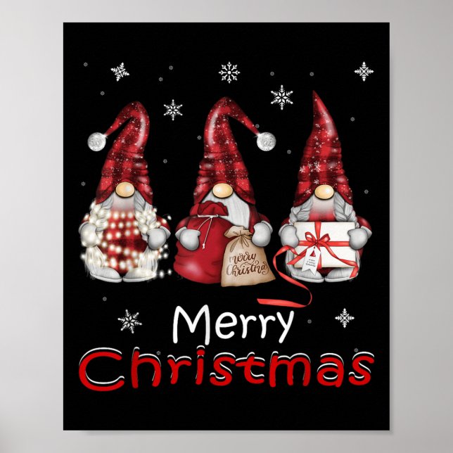 Gnome Funny Family Weihnachten Shirts Frauen 2024 Poster (Vorne)