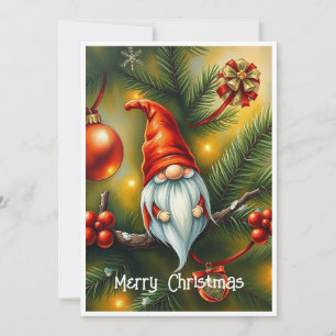 Gnome Funny Trendy Whimsical Fantasy Kein Foto Feiertagskarte