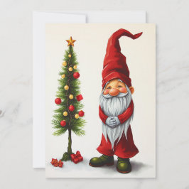 Gnome Funny Trendy Whimsical Fantasy Kein Foto Feiertagskarte
