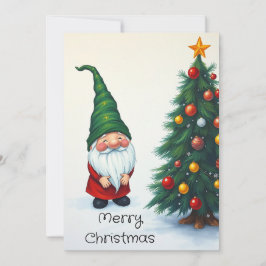 Gnome Funny Trendy Whimsical Fantasy Kein Foto Feiertagskarte