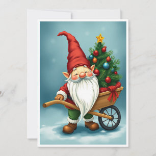 Gnome Funny Trendy Whimsical Fantasy Kein Foto Feiertagskarte