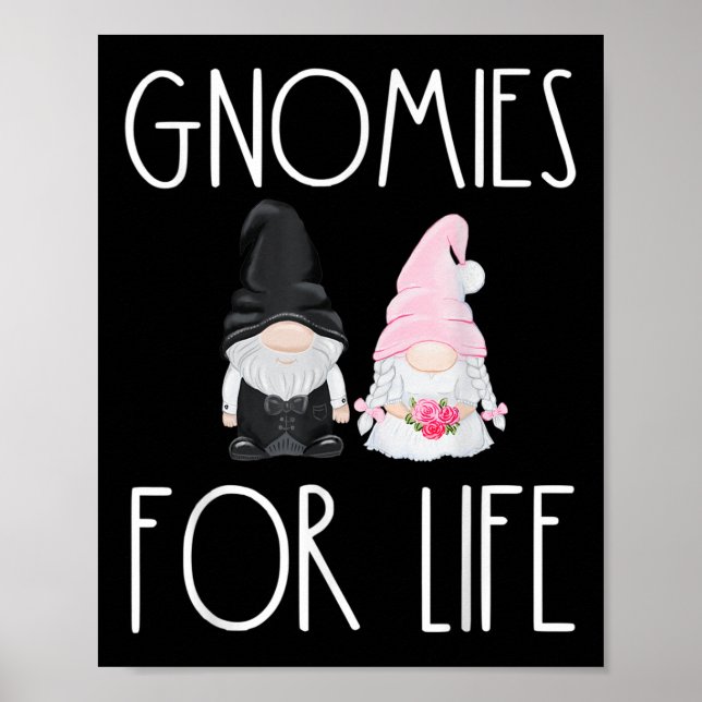 Gnome für das Leben Funny Wedding Gnome Bride Groo Poster (Vorne)