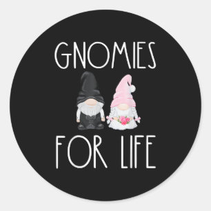 Gnome für das Leben Funny Wedding Gnome Bride Groo Runder Aufkleber