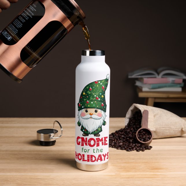 Gnome für den Urlaub Funny & Adorge Weihnachten Trinkflasche (Kaffee)