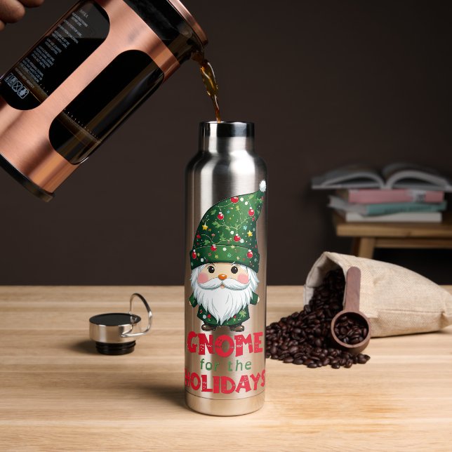 Gnome für den Urlaub Funny & Adorge Weihnachten Trinkflasche (Kaffee)