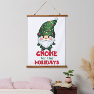 Gnome für den Urlaub Funny & Adorge Weihnachten Wandteppich Mit Holzrahmen