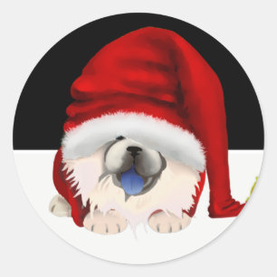 GNOME für die Chowlidays -Sahne-Chow-Aufkleber Runder Aufkleber
