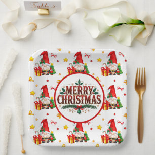 Gnome für die Ferien Pappteller