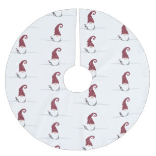 Gnome für Holidays skandinavisches Design Polyester Weihnachtsbaumdecke