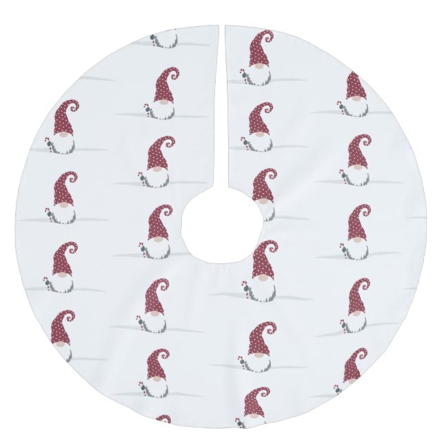 Gnome für Holidays skandinavisches Design Polyester Weihnachtsbaumdecke (Vorderseite)