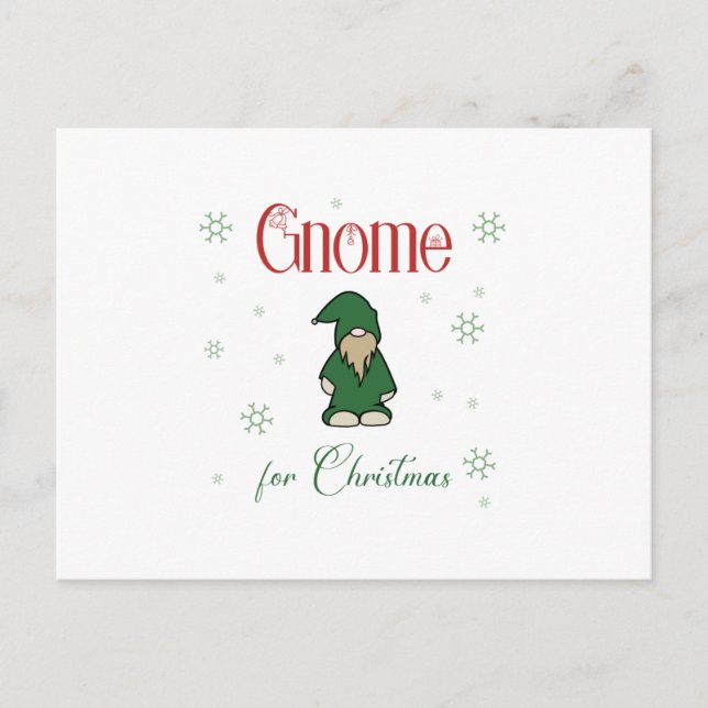 Gnome für Weihnachten Ankündigungspostkarte (Vorderseite)