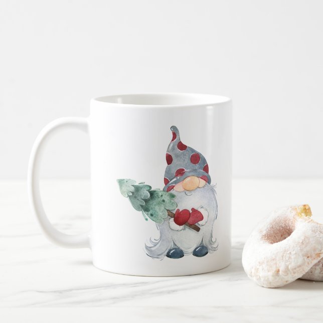 Gnome für Weihnachten Kaffeetasse (Mit Donut)