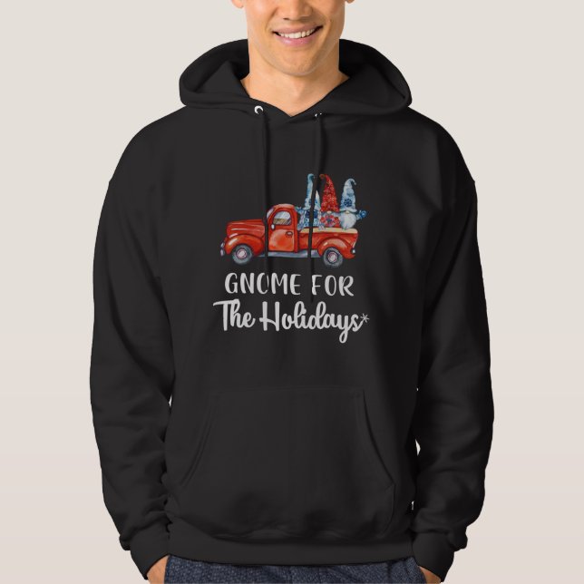 Gnome für Weihnachten Weihnachten Gnome Red Truck Hoodie (Vorderseite)