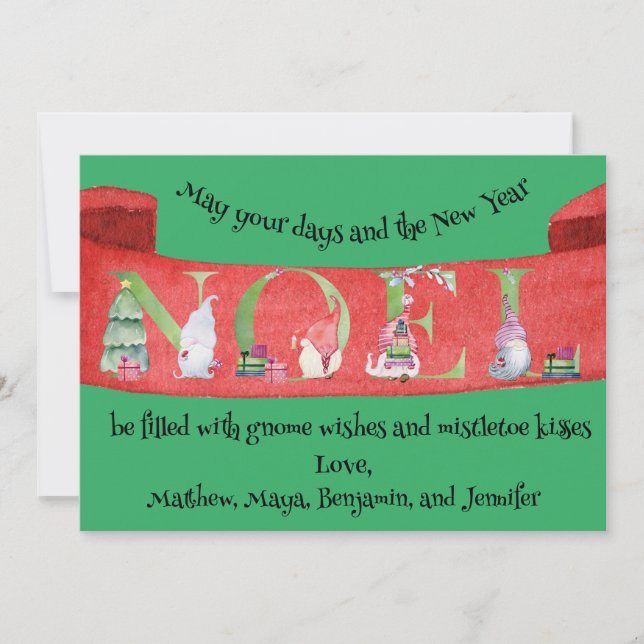 Gnome für Weihnachtskarte Dankeskarte (Vorderseite)